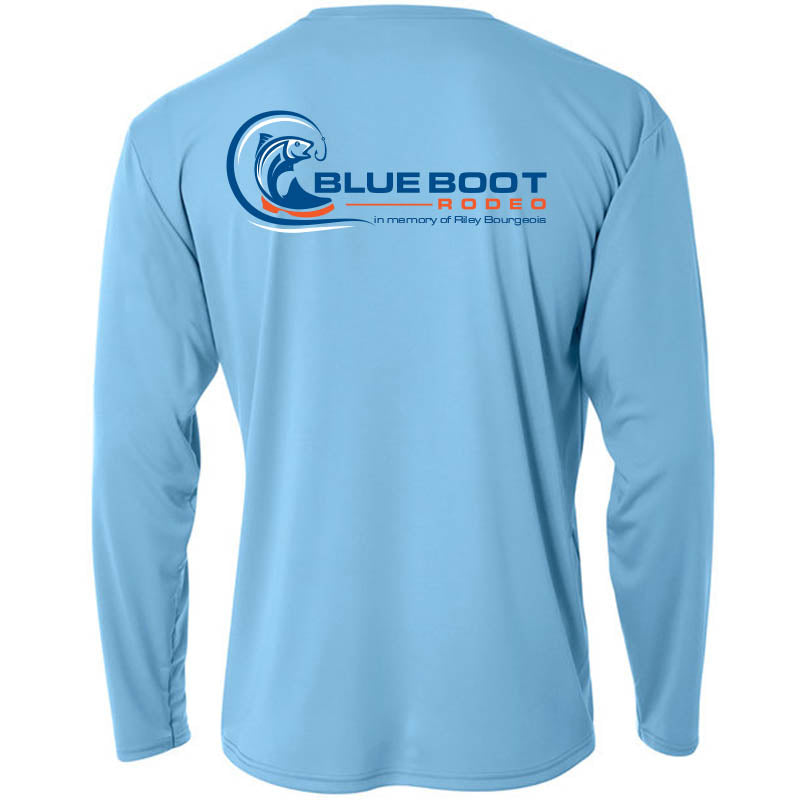 Youth Columbia Blue Long Sleeve Shirt - Dry Fit Youth-M