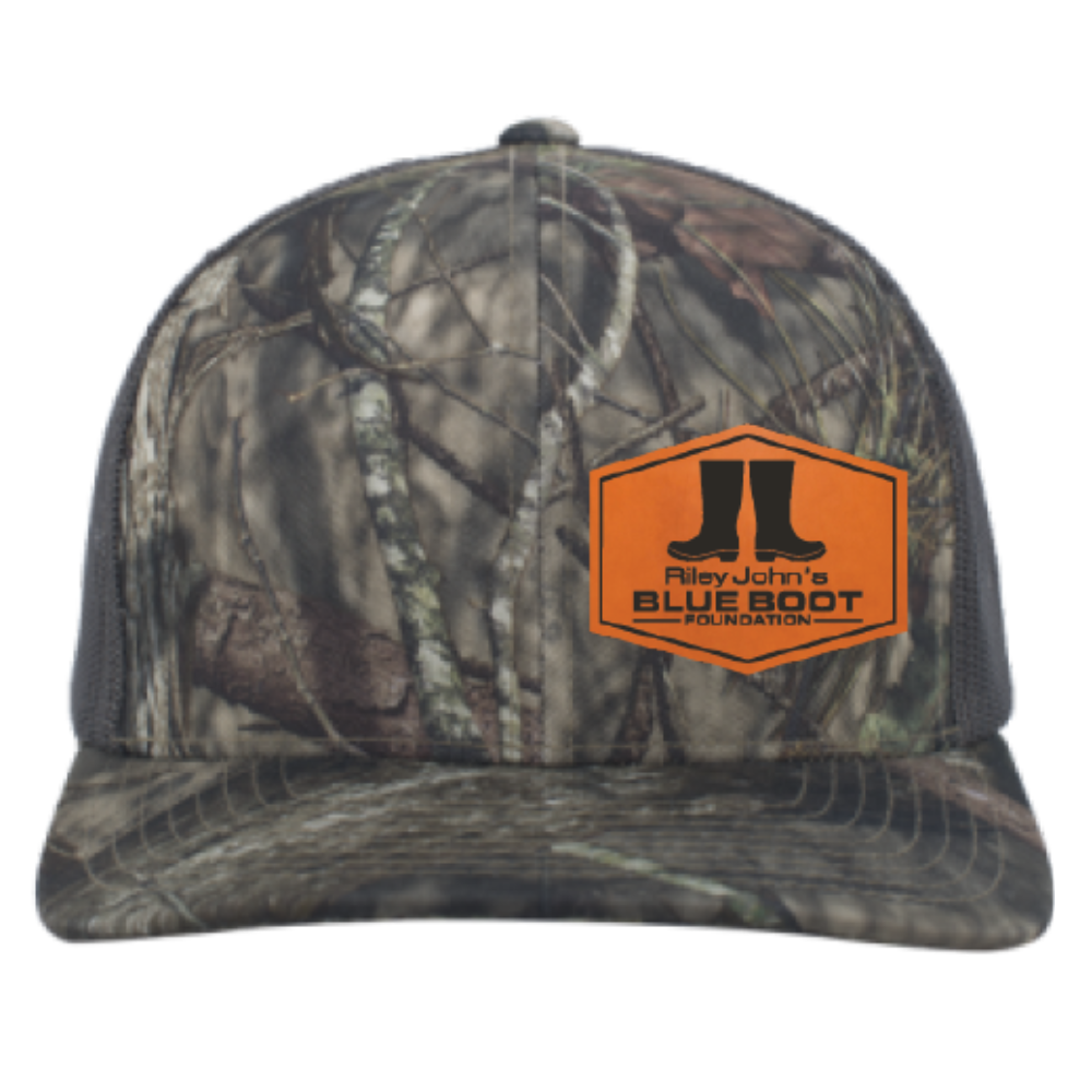 Camo Snapback Trucker Cap w/Foundation Leather Patch