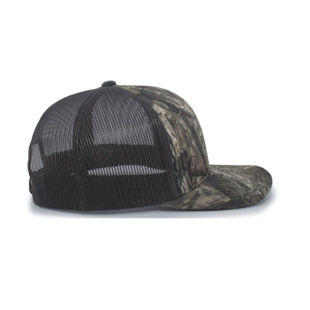 Camo Snapback Trucker Cap w/Foundation Leather Patch