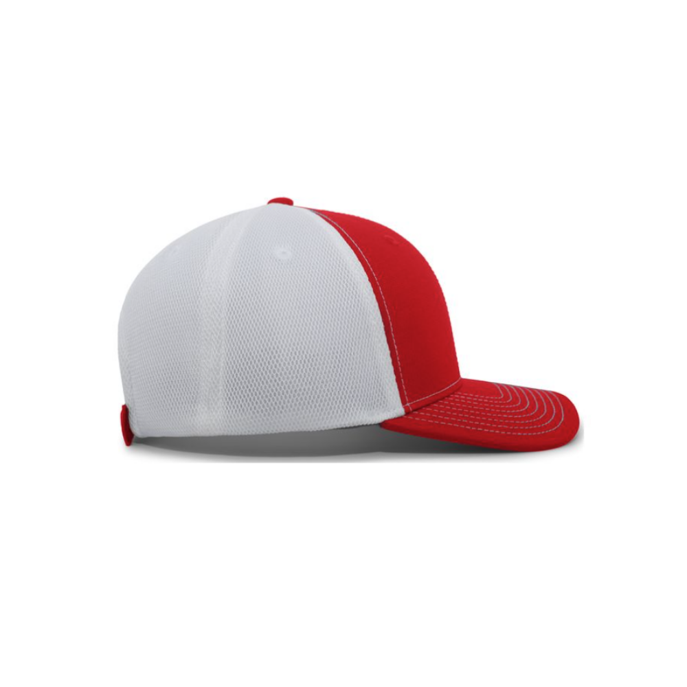 Red/White Mesh Structured Trucker Hat