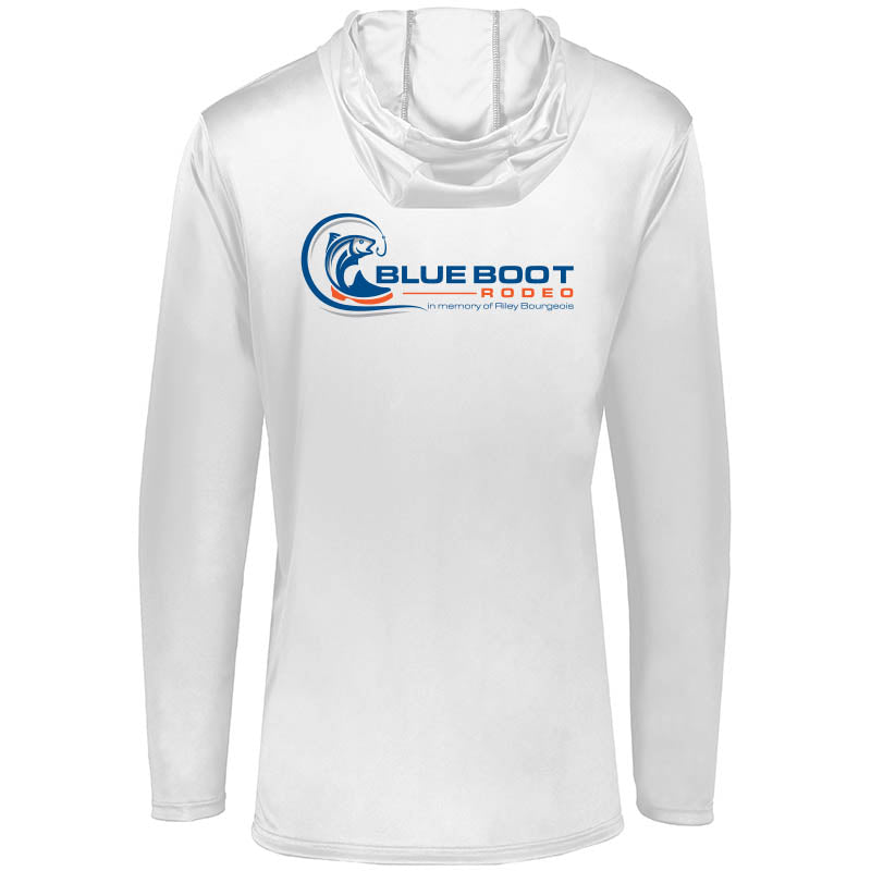 Youth White Long Sleeve Hoodie - Dry Fit Youth-XL