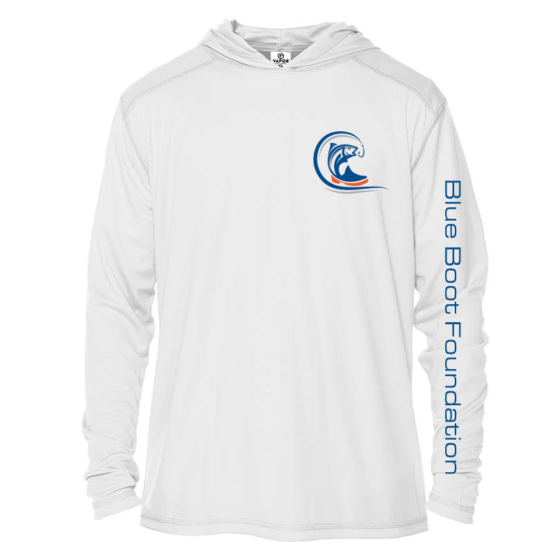 Youth White Long Sleeve Hoodie - Dry Fit