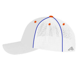 White Structured Hat with Blue Boot Accents