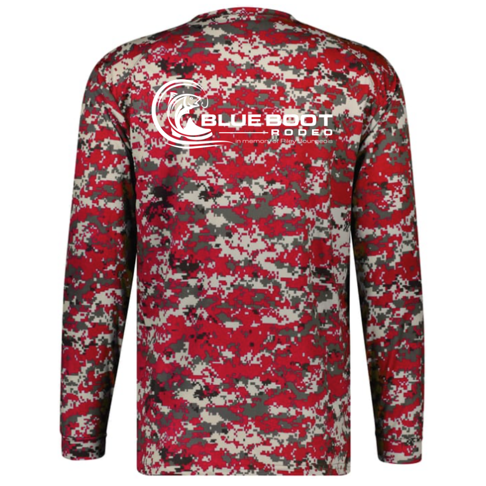 Red Digital Camo Long Sleeve Dri-Fit Shirt