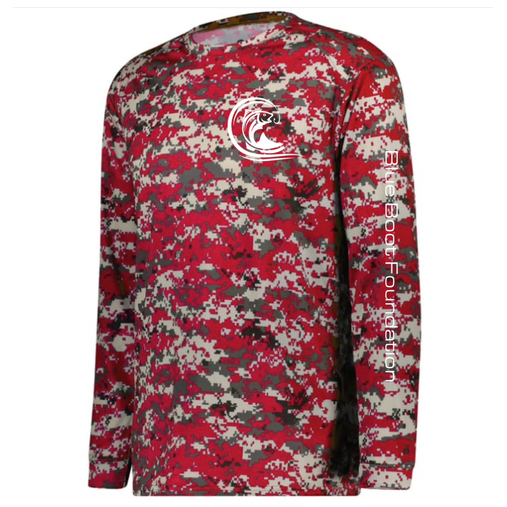 Red Digital Camo Long Sleeve Dri-Fit Shirt