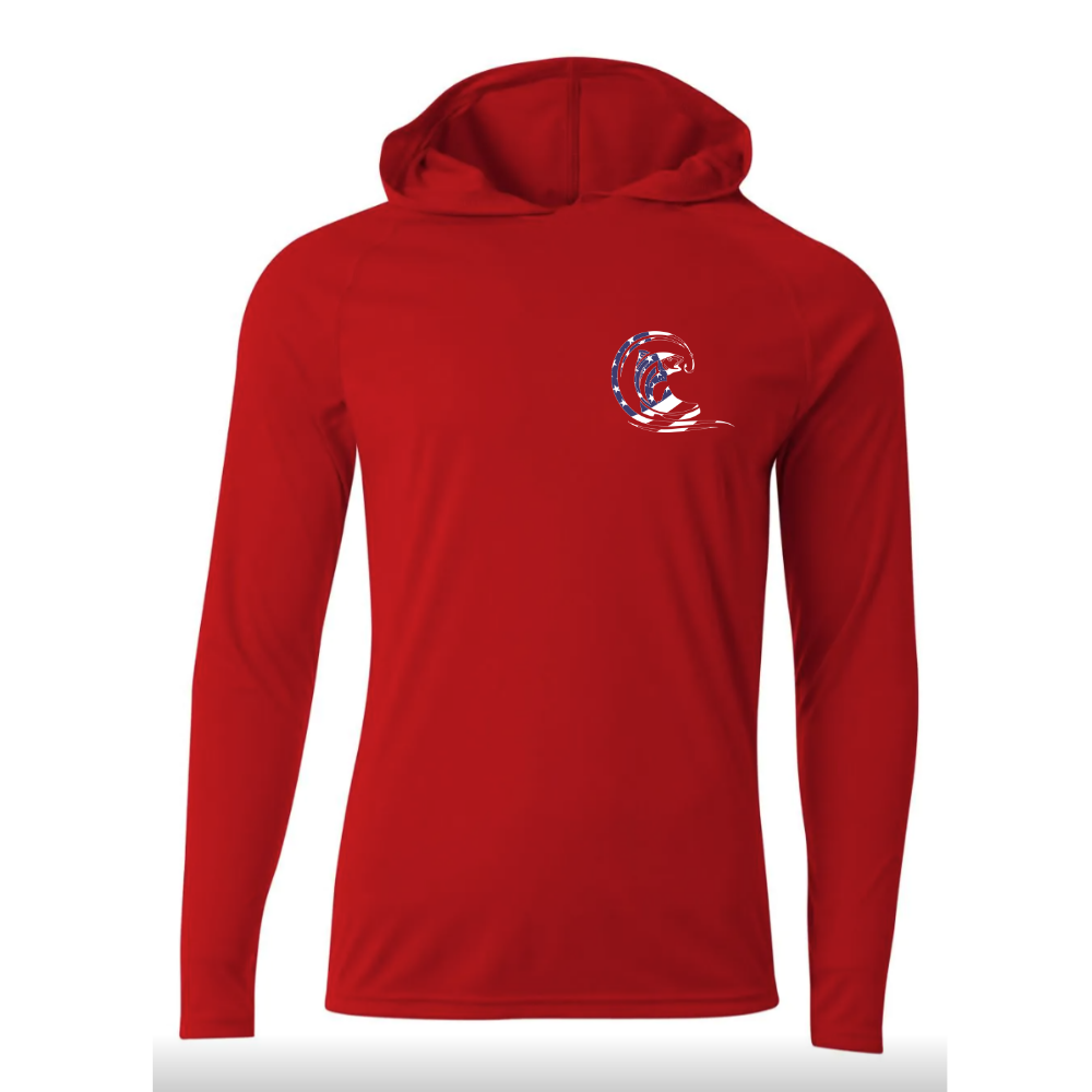 Red Long Sleeve Hoodie Dri-Fit Shirt