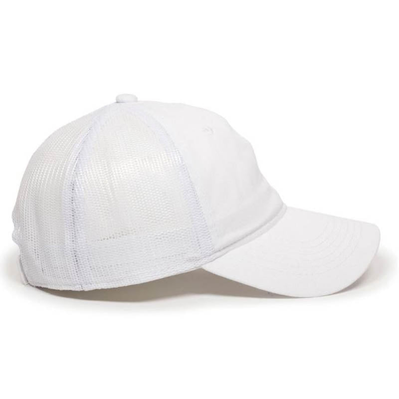 White Unstructured Mesh Back Hat