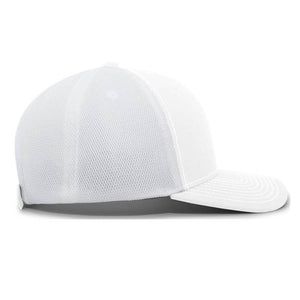 White Structured Mesh Back Hat - Velcro