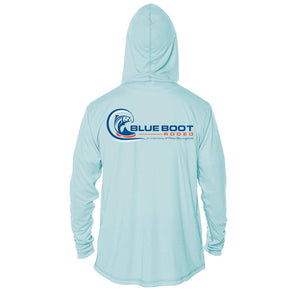 Aqua Blue Long Sleeve Hoodie - Dry Fit