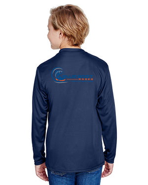 Youth Navy Blue Long Sleeve Shirt - Dry Fit