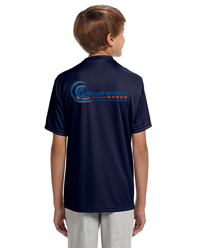 Youth Navy Blue Short Sleeve Shirt - Dry Fit