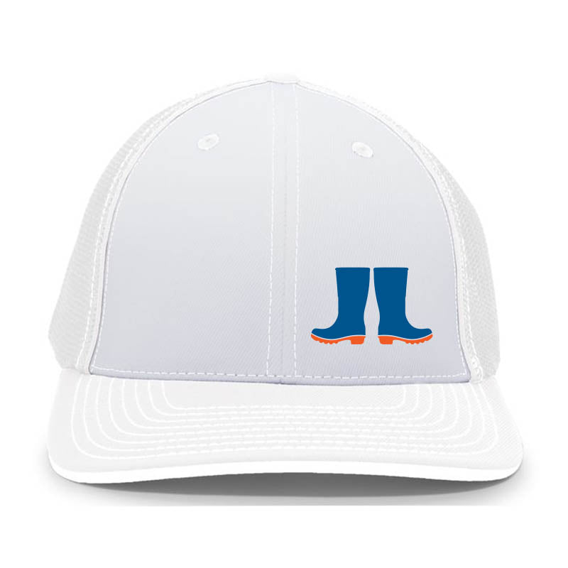 White Blue Boot Foundation Hat