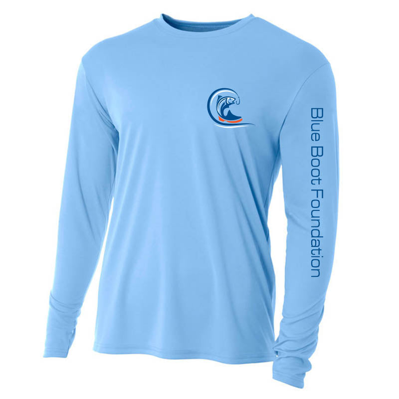 Youth Columbia Blue Long Sleeve Shirt - Dry Fit